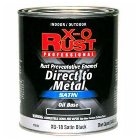 Oil Base DTM Enamel, Satin Finish, Satin Black, Quart - 376152