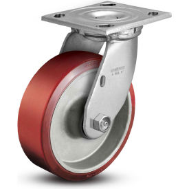 4" Swivel Plate Caster - Mold-On Polyurethane - 700 Lb. Cap.