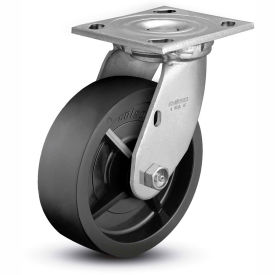 4 Series Swivel Plate Caster - Solid Polyolefin 5" Dia. 650 Lb. Cap.