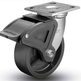 4" Swivel Plate Caster Polyolefin With Brake 6" Dia. 700 Lb.
