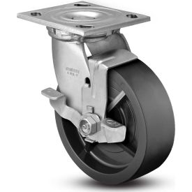 4 Series Swivel Plate Caster 4.06109.839 BRK7 Polyolefin Top Lock Brake 6" Dia. 700 Lb