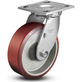 Swivel Plate Caster - Mold-On Polyurethane 8" Dia. 1250 Lb. Cap.
