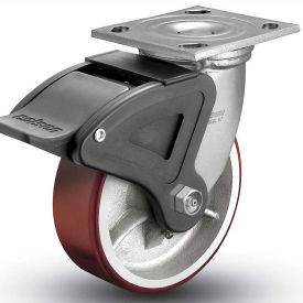 4 Series Swivel Plate Caster Polyurethane With Brake 8" Dia. 1250 Lb