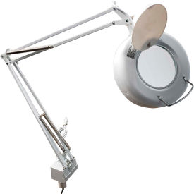 3-Diopter Fluorescent Magnifier Lamp w/ AC Receptacle, White