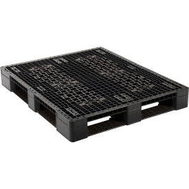 Rackable & Stackable Pallet, HDPE, 4-Way, 48"x40", 30000 Lb Static Capacity, Black