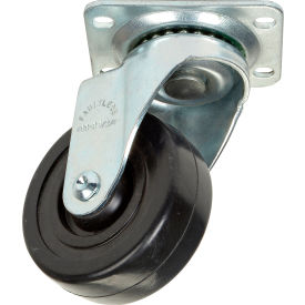 Medium Duty Swivel Plate Caster Soft Rubber Wheel 200 Lb. Capacity