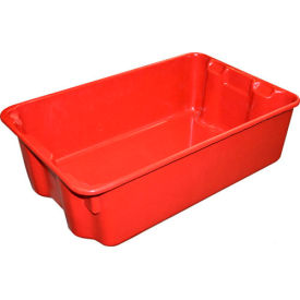 Molded Fiberglass Nest & Stack Tote, 19-3/4"L x 12-1/2"W x 6"H, Red