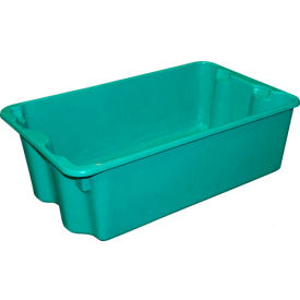 Molded Fiberglass Nest & Stack Tote, 24-1/4"L x 14-3/4"W x 8"H, Green