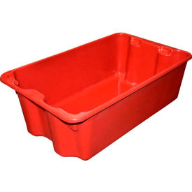 Molded Fiberglass Nest & Stack Tote, 24-1/4"L x 14-3/4"W x 8"H, Red