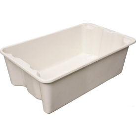 Molded Fiberglass Nest & Stack Tote, 24-1/4"L x 14-3/4"W x 8"H, White