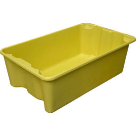Molded Fiberglass Nest & Stack Tote, 24-1/4"L x 14-3/4"W x 8"H, Yellow