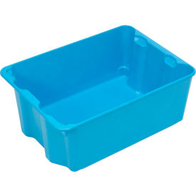 Molded Fiberglass Nest & Stack Tote, 25-1/4"L x 18"W x 10"H, Blue, Pack of 5