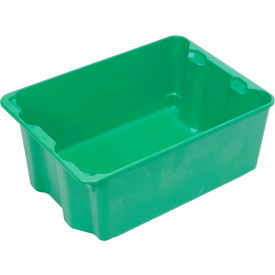 Molded Fiberglass Nest & Stack Tote, 25-1/4"L x 18"W x 10"H, Green, Pack of 5