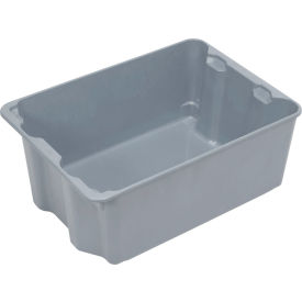 Molded Fiberglass Nest & Stack Tote, 25-1/4"L x 18"W x 10"H, Gray