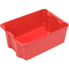 Molded Fiberglass Nest & Stack Tote, 25-1/4"L x 18"W x 10"H, Red, Pack of 5