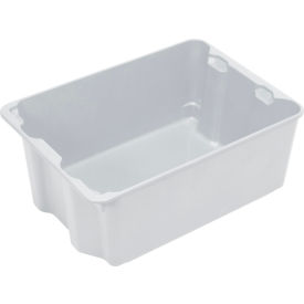 Molded Fiberglass Nest & Stack Tote, 25-1/4"L x 18"W x 10"H, White, Pack of 5