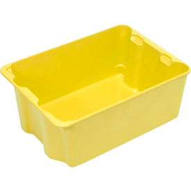 Molded Fiberglass Nest & Stack Tote, 25-1/4"L x 18"W x 10"H, Yellow, Pack of 5