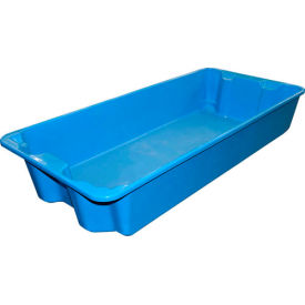 Molded Fiberglass Nest & Stack Tote with Wire, 42-1/2"L x 20"W x 7-1/2"H, Blue, Pack of 5