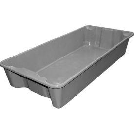 Molded Fiberglass Nest & Stack Tote with Wire, 42-1/2"L x 20"W x 7-1/2"H, Gray, Pack of 5