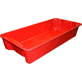 Molded Fiberglass Nest & Stack Tote with Wire, 42-1/2"L x 20"W x 7-1/2"H, Red, Pack of 5