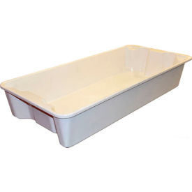 Molded Fiberglass Nest & Stack Tote with Wire, 42-1/2"L x 20"W x 7-1/2"H, White, Pack of 5