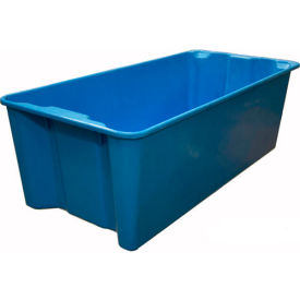 Molded Fiberglass Nest & Stack Tote with Wire, 42-1/2"L x 20"W x 14-1/4"H, Blue