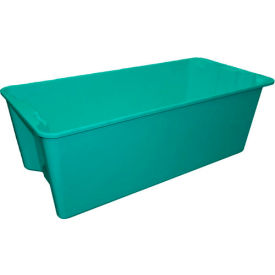 Molded Fiberglass Nest & Stack Tote with Wire, 42-1/2"L x 20"W x 14-1/4"H, Green