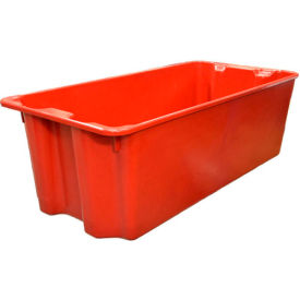 Molded Fiberglass Nest & Stack Tote with Wire, 42-1/2"L x 20"W x 14-1/4"H, Red