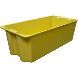 Molded Fiberglass Nest & Stack Tote with Wire, 42-1/2"L x 20"W x 14-1/4"H, Yellow