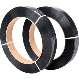 Polyester Strapping, 1/2"W x 3250'L x 0.028" Thick, Black
