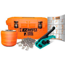 Polyester Kit w/ Ratchet Tool/Buckles & Case, 250'L x 3/4" Strap Width, Orange