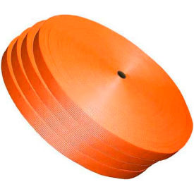 Woven Polyester Strapping, 1-1/4"W x 600'L x 1.22" Thick, Orange