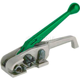 Medium Duty Ratchet Tensioner with Cutter for 1/2-3/4" Strap Width, Green & Silver
