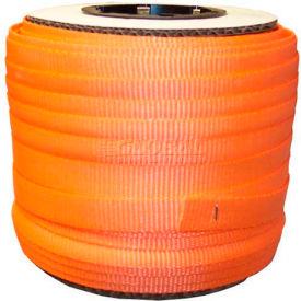 Woven Polyester Strapping, 3/4"W x 250'L x 0.74" Thick, Orange