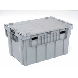 Attached Lid Container, 34"L x 24"W x 19-5/8"H, Gray