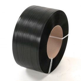 Polypropylene Strapping, 1/2"W x 7200'L x 0.026" Thick, 8" x 8" Core, Black