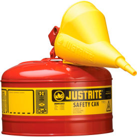 Safety Can Type I-2-1/2 Gallon Galvanized Steel with Funnel, Red