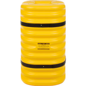Column Protector, 9" Round Opening, 42" High, Yellow with Black Straps