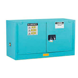 45 Gallon Acid Cabinet, Manual Close, 2 Door, Piggyback, 43"W x 18"D x 24"H, Blue