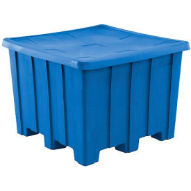 Gaylord Pallet Container w/ Lid, 50"L x 50"W x 36-1/2"H, 1200 lb. Capacity, Blue, Plastic