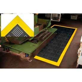 Diamond Flex-Lok Anti Fatigue Drainage Mat 1" Thick 4' x 6' Black/Yellow