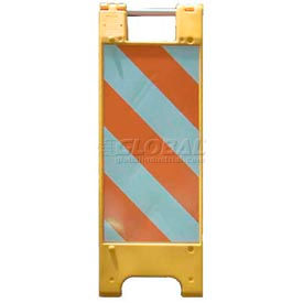 Minicade Barricade Sign Stand 36"H With 2 Panel 2 Sheetings, Yellow