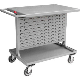 Steel Mobile Double Sided Bin Rack - All-Welded with Top Shelf 36" x 36", 5" Casters