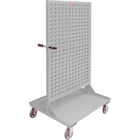 Steel Mobile Double Sided Bin Rack - All-Welded 36" x 64", 5" Casters