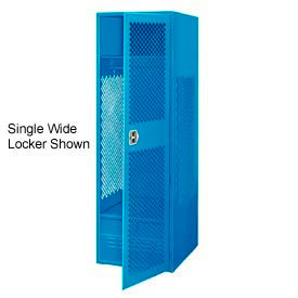 1 Door Security Locker w/ Footlocker, 72"W x 18"D x 72"H, Blue, All-Welded