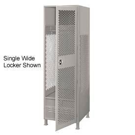 1 Door Gear Locker w/Footlocker & Legs, 72"W x 18"D x 76"H, Gray, All-Welded