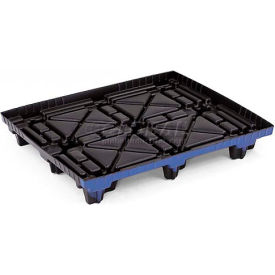 Orbis Thermoformed Closed Deck Pallet, Plastic,4-Way, 49-7/10"x41-3/5", 15000 Lb Stat Cap, Black