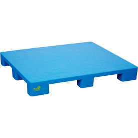 Rackable Closed Deck Pallet, Polyethylene, 4-Way Entry, 39"x46-7/8", 8800 Lb Static Capacity, Blue
