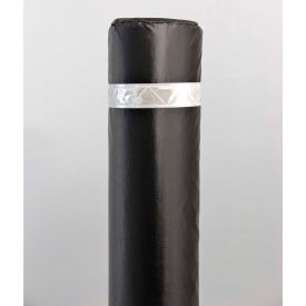 50" Soft Polyethylene Bollard Cover - Black Cover/White Tapes