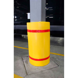44"H x 36"W Soft Nylon Column Protector - Yellow Cover/Red Tapes